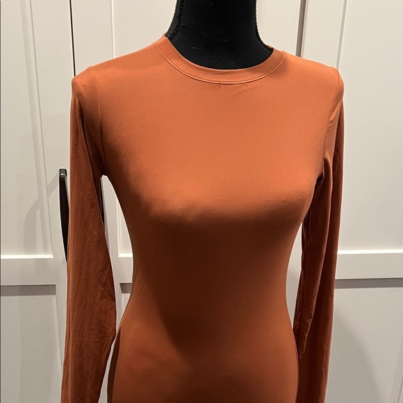 SKIMS Terracotta Fits Everybody Long Sleeve Dress Size M - Picture 3 of 7